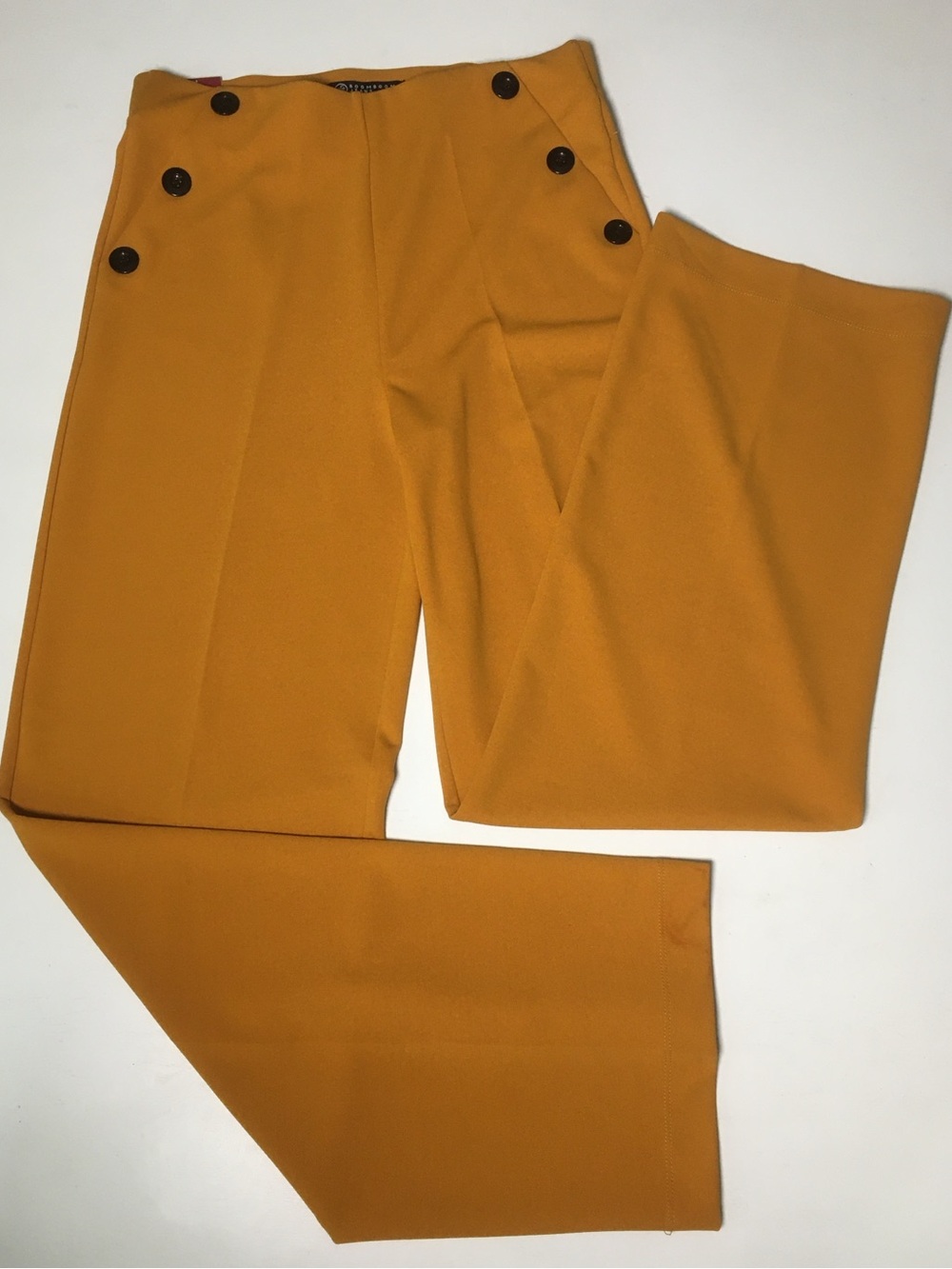 Boom Boom Jeans | Wide-Leg High-Rise Pants in Mustard Yellow